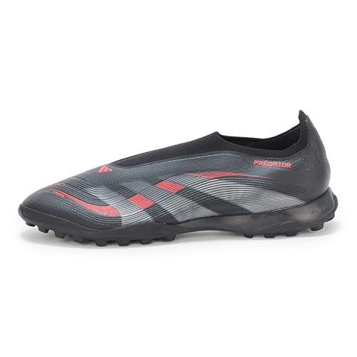 adidas Unisex Predator League Laceless Turf Sneaker, Black/Grey/Lucid Red, 11 US Men