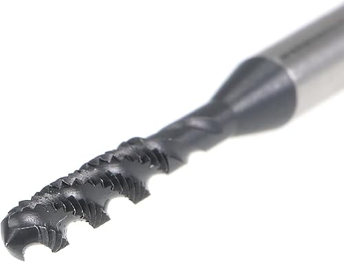 Miniatura 5 de uxcell M3 x 0,5 espiral flauta roscada, rosca métrica máquina HSS revestimiento de nitruración HSS, vástago redondo con extremo cuadrado, tolerancia