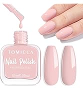 TOMICCA Vernis à ongles rose clair, 15 ml, brillant, séchage rapide, longue durée, amovible sur l'eau...