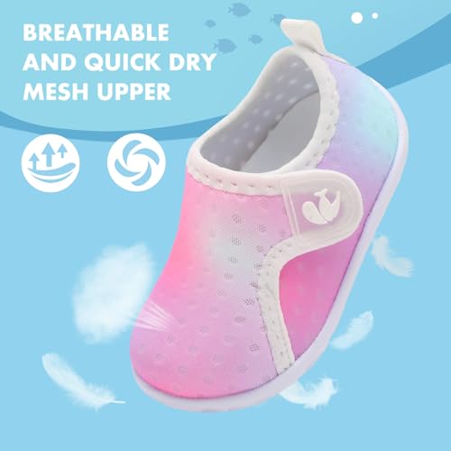 Image of FEETCITY Boys Girls Water Shoes Kids Aqua Socks Quick Dry Barefoot for Beach Swimming Pool