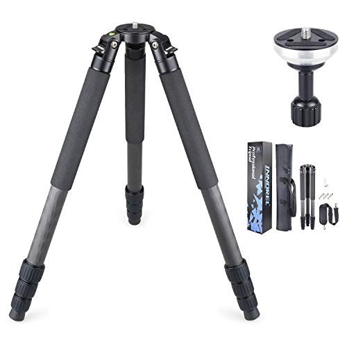RT80C Carbon Fiber Tripod Professional Birdwatching Heavy Duty Camera 20kg max Load Bowl Tripod Birdwatching Camera Stand with 65mm Bowl Adapter