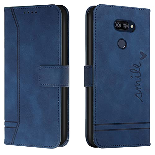 Lihondar Funda para LG K40S, Carcasa LG K40S con Tapa y Tarjetero Billetera, Capa LG K40S, Tipo Libro Flip Case Wallet, Telefono Cubrir Móvil Phone Cover Piel Protector para LG K40S (Azul)
