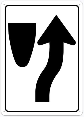 Xewazd A130 8"X12" Funny Vintage Tin Lane Guidance Sign - Keep Right (With Symbol) | Wall Art Decor For Home Farmhouse Cafe Yard Indoor Outdoor Gift