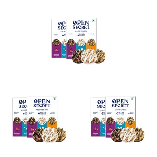 Image of Open Secret Cookies | 2 Boxes, 6 Cookies Each | Healthy Snacks, Diwali, Gift Hamper, Biscuits, Healthy High Protein, No Added Maida, (6 X 2 : 12) (Pack of 3)