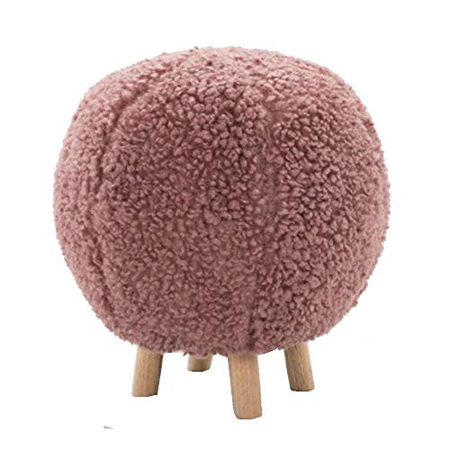 BTZHY Ottoman,Creative Solid Wood Ottoman Footstool/Washable Spherical Stool/Household Fabric Stool,37x43cm