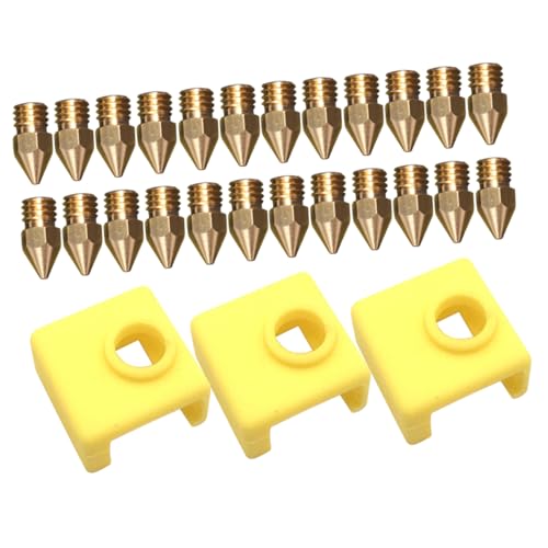 3d Printer Pointed Nozzle Set 1.75mm Brass with Silicone Case