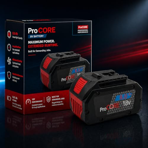 8.0Ah Akku kompatibel mit Bosch Professional 18V System Hochleistungs Lithium-Ionen Ersatzakku für GBA/ProCORE Geräte Lange Laufzeit & hohe Leistung