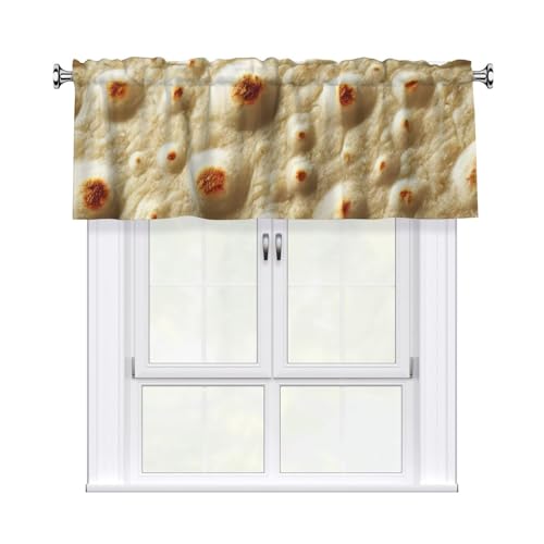 Geteruichi Cenefa de ventana de 54 x 18 pulgadas con bolsillo para barra de tortilla mexicana para cocina, baño, sótano