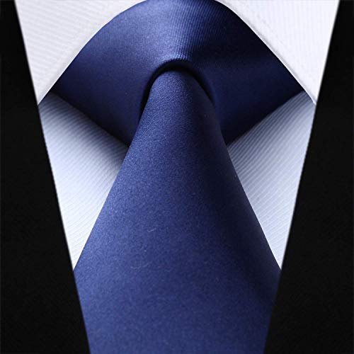 Hisdern Men's Vests Dress Solid Suit Vest For Men 3Pc Waistcoat & Tie And Pocket Square Navy Vest Suit Tuxedo Set Wedding Party #TOP2