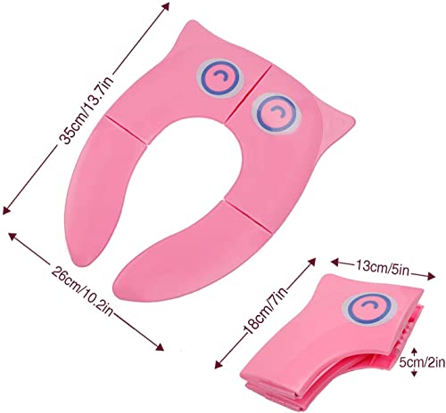 Image of Zollyss Toilet Potty Training Seat Cover, Travel Toilet Seat, Folding Non Slip Silicone Pads, Travel Portable Reusable Kids Toddlers Boys Girls, Carry Bag