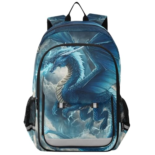 ALAZA Lightning Dragon Blue Laptop Backpack Purse for Women BookBags 17 inch School Bags Men Boys Girls Travel Casual Daypack