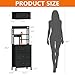 Furnulem Tall Night Stand with 3 Fabric Drawers and LED Lights, Nightstand with Bookshelf, 45.3inch Tall Bedside Tables with USB Ports in Bedroom, Dorm, Office,Metal Frame, Wood Shelves (Black Oak)