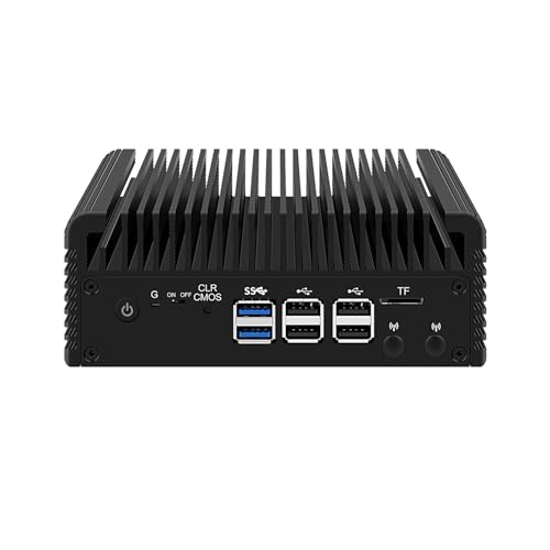 Image of HUNSN Micro Firewall Appliance, Mini PC, VPN, Router PC, Alder Lake-N 12th Gen N100, HUNSN RJ35, GPIO, TF Slot, HDMI, DP, 4 x 2.5GbE I226-V, Barebone, NO RAM, NO Storage, NO System