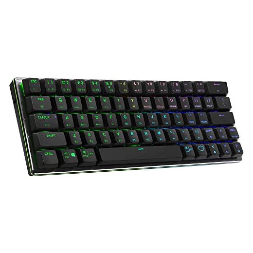 Cooler Master SK622 Wireless gaming keyboard - Compact 60% layout, Slim mechanical switches, RGG lighting per key, Bluetooth and cable connections, Apple/PC/Smartphone compatible - Black