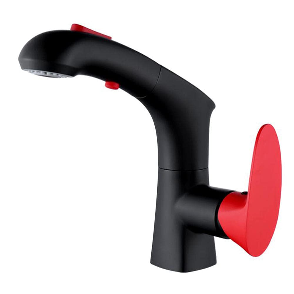 Robinet salle de bain extractible pour laver les cheveux, mitigeur lavabo pivotant