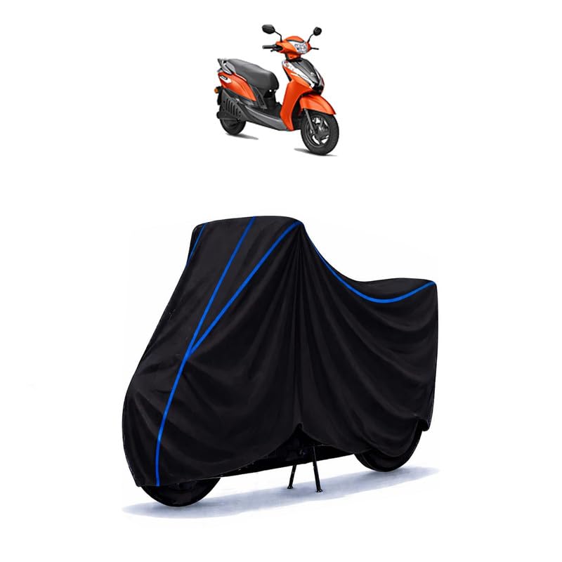 Image of Scooty Cover Water Resistant for Primus | Universal Scooter & Bike Cover | Heavy Duty UV Protection | Dust, Rain & Scratch Protection | Elastic Fit All Weather Indoor Outdoor | Black with Blue Piping