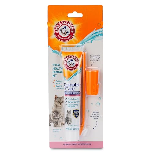 Arm & Hammer for Pets Complete Care Cat & Kitten Dental Kit | Includes 2.5 oz Tuna Flavor Enzymatic Cat Toothpaste
