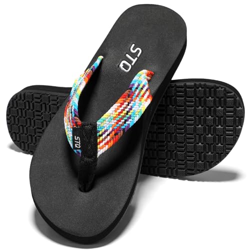 Image of STQ Women Quick Dry Flip Flops with Yoga Mat Sole Arch Support Thong Sandal | Instant Comfort Flip Flops With Padded Straps, Yoga Mat Cushioning, Non Slip Tpr Sole, Durable Design For Everyday Wear