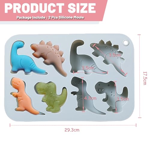 Honicemar 8 Cavities Dinosaur Shape Chocolate Mould, Baking DIY Tools Cartoon Animal Silicone Mould - Image 3