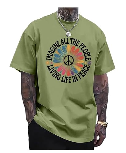 Peace Shirt Imagine All The People Living Life in Peace Tshirt Women Men