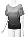 WT990 Womens Round Neck Short Sleeve Dip-Dye Dolman Top XXXL Black
