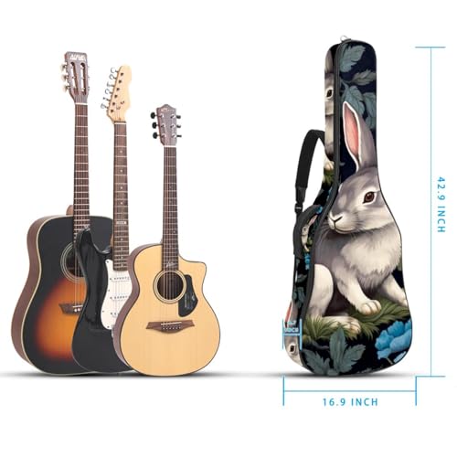 JRHEJTFZ Housse pour guitare acoustique de 1,9 cm d’épaisseur – Imperméable – Durable et élégant – Motif lapin floral blanc, Multicolore 5., 42.9×16.9×4.7 in, Motif imprimé tendance - Les Beatles, Paul McCartney, John Lennon, RIngo Starr, George Harrison JRHEJTFZ Housse pour guitare acoustique de 1,9 cm d'épaisseur - Imperméable - Durable et élégant - Motif lapin floral blanc, Multicolore 5., 42.9x16.9x4.7 in, Motif imprimé tendance – Image 6