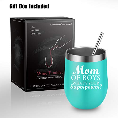 Mom of Boys - Funny Christmas Gifts for Boy Mom, Wife - Boy Mom, Wife Gifts - Mom Birthday Gifts for Mom of Boys, Mother of Boys, Boy Mama, Mommy - Boy Mom Gifts for Women - LEADO Wine Tumbler Cup - Thumbnail 4