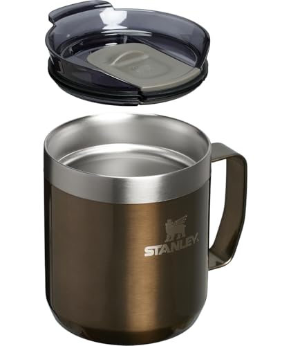 Image of STANLEY Everyday Camp Mug 12oz | Drink Through Lid | Cup for Coffee, Tea and Drinks | Insulated Stainless Steel Coffee Mug | BPA-Free | Gunshine Metal