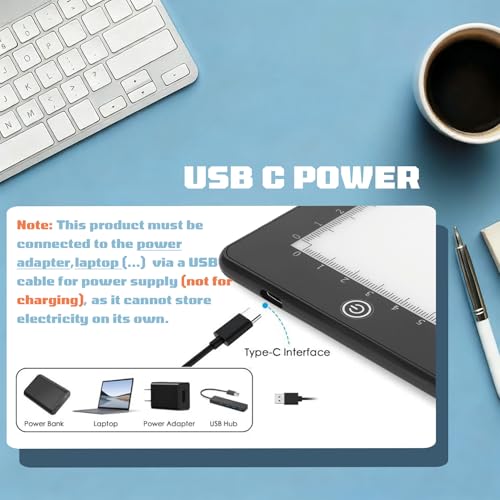 Image of A4 Slide Viewer Light Box, Ultra-Thin LED Light Pad with 3 Adjustable Brightness, USB-C Powered Backlight for Viewing, Scanning and Digitizing 35mm Slides & Film Negatives