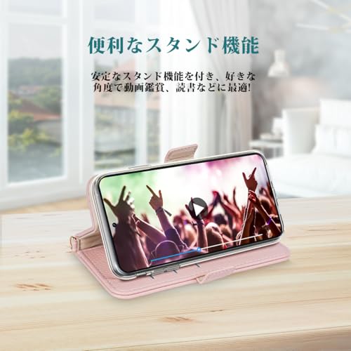 SZJAMIE Galaxy S25 ケース 手帳型 ギャラクシー S25 / SC-51F / SCG31 手帳型ケース おしゃれ 軽量 薄型 可愛い 人気 耐衝撃 上質な手触り カード収納 シンプル クリーン デザイン 財布型 全面保護 ブランド 横置き機能 ストラップ付き スマホケース (Galaxy S25 (SC-51F / SCG31) 対応, アプリコットピンク)