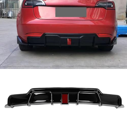 Diffuseur arrière aérodynamique Model 3 avec éclairage LED intégré noir brillant - 6