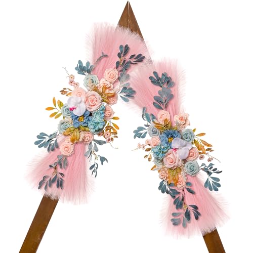 Lisuun Artificial Wedding Arch Flowers, 2 Large Floral Swags
