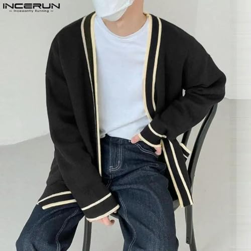 Cardigan Men's Cardigan Patchwork Open Needle Knitted Long Sleeve Casual Men's Sweater Fashion Autumn Men3