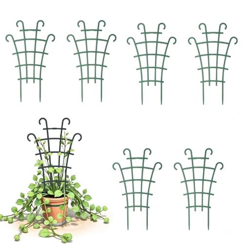 6Pcs Climbing Plants Support Trellis Small Garden Support Stand for Climbing Plants, Superimposed Indoor Climbings Trellis Houseplant Supports 10 x 6 Inch