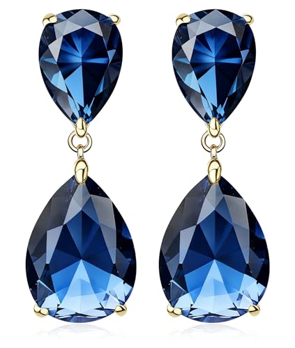 Emerald Earrings Green Large Emerald green Teardrop Drop Estate Style