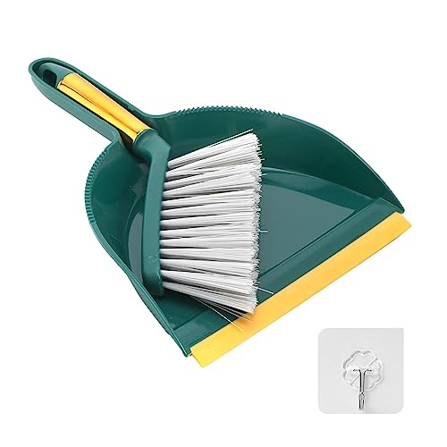 Household Hand Brooms, Small Broom And Dustpan Set Mini Handheld Dus-t Pan for Home, Desktop, Sofa, Kitchen, Keyboard(Green)