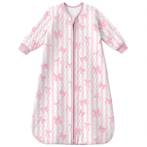 Image of Yoofoss Baby Sleep Sack 18-24 Months 1.0 Tog Long Sleeve Sleep Sack Organic Cotton Wearable Blanket for Toddlers 2-Way Zipper Quilted Sleeping Sacks(X-Large)