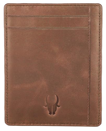 Image of WildHorn Leather Card Holder for Men & Women (Tan Crunch)