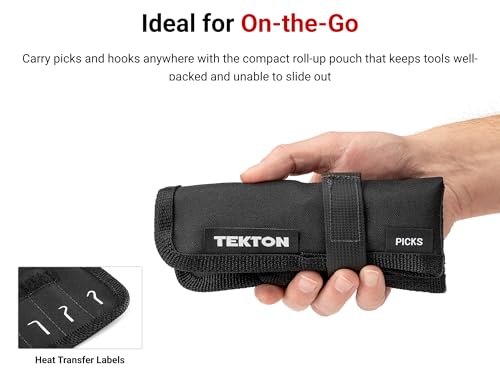 Image of TEKTON Pointed Pick and Hook Set with Pouch (5-Piece) | PNH90402 | Made in USA