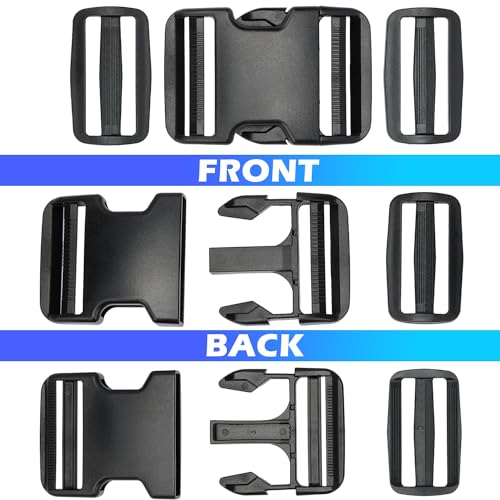 TERLUNNSI Buckles for Straps, 8 Pieces Side Quick Release Buckles + 16 Pieces Tri-Glide Slide - Image 4