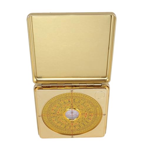 Feng Shui Luo Pan brújula antigua de hierro con tapa abatible miniatura 6