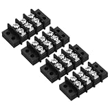 uxcell 4 Pcs 3 Positions Terminal Block 300V 20A 9.5mm Pitch Dual Rows 3 Circuits DIN Row Screw Terminals...