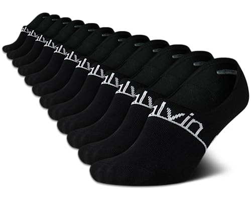 Calvin Klein Womens No Show Socks - 12 Pack Lightweight Cotton Blend Invisible No Slip Sneaker Liner Athletic Socks for Women, Size 4-10, Black