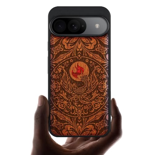 Étui Pixel 9 bois Carveit Phoenix | Une idée cadeau unique et d'art