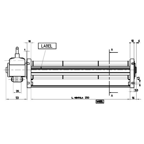 Easyricambi Silnik Wentylator styczny 329mm - Dysza 250x35 piece peletowe EMMEVI FERGAS 103401