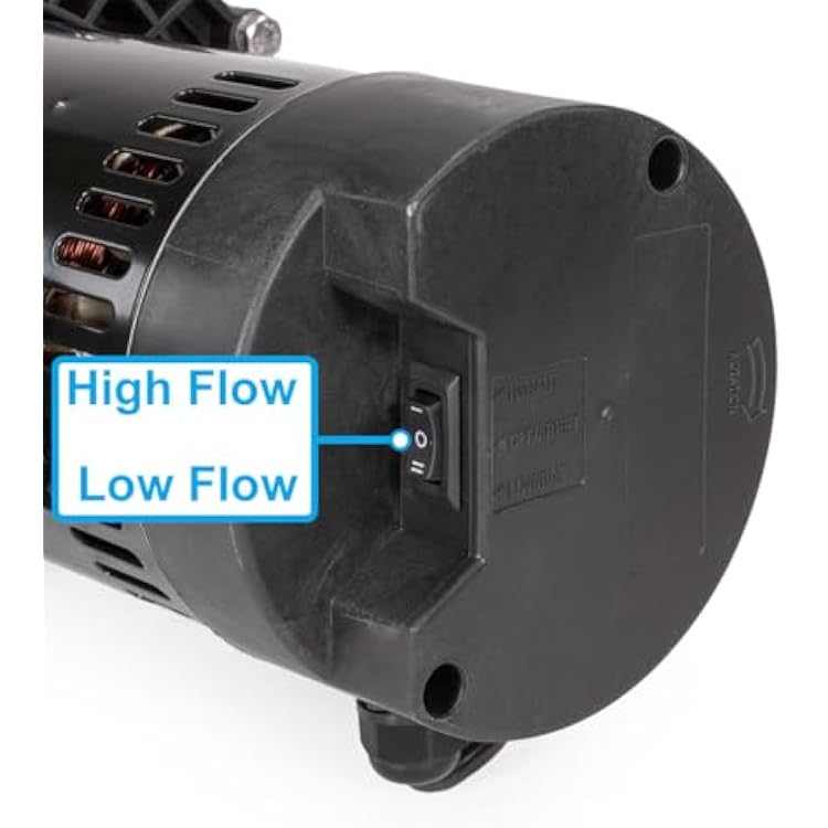 XtremepowerUS 1.0HP Swimming Pool Pump Variable Speed 2-Speed Above Ground Swimming Pump 115V Strainer 1-1/2 NPT