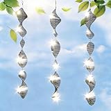 Bird Deterrents for Outside Patio, Bird Scare Devices Set Highly Reflective 3D Wind Spinners Outdoor Garden Decor, Bird Reflectors to Keep Birds Away Window Roof Yard Orchards Deck 9 Discs 3 Pcs
