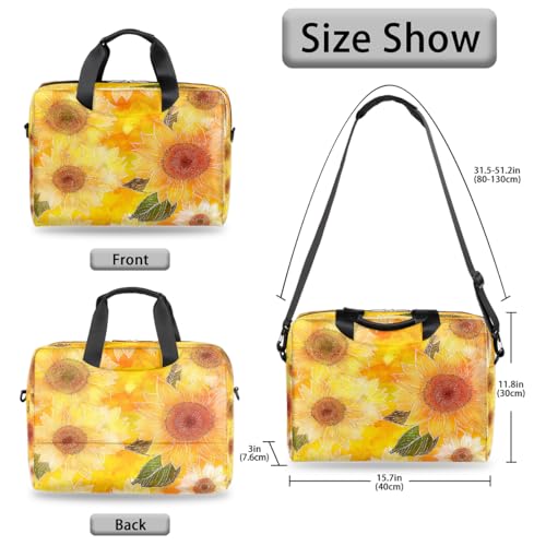 Bolso para laptop 15.6 pulgadas con patrón girasoles miniatura 6