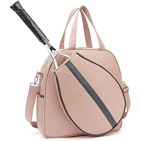 Rejolly Tennis Shoulder Bag for Women Large Water Resistant Tote Handbag for Tennis Racket, Pickleball Paddles, Badminton Racquet (Pink New) Cover