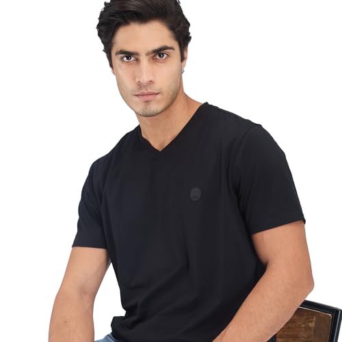 Image of Spykar Men's Slim Fit Round Neck Half Sleeve Solid Casual T-Shirt